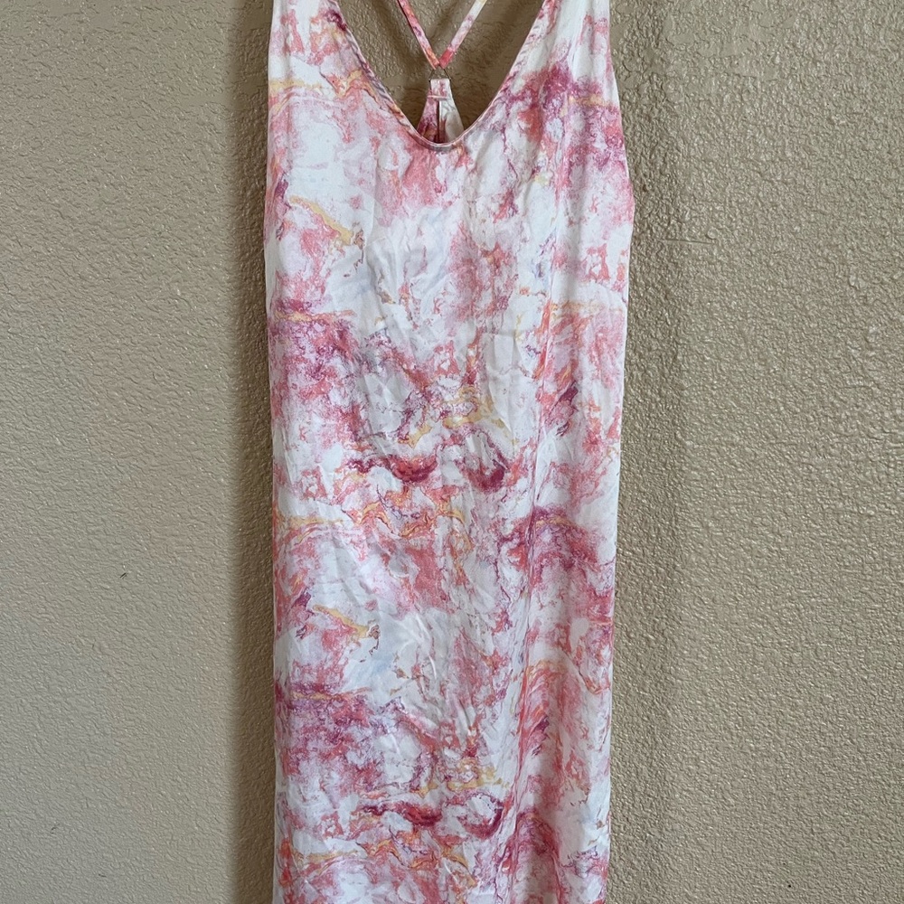 Stars Above Pink and White Midi Dress